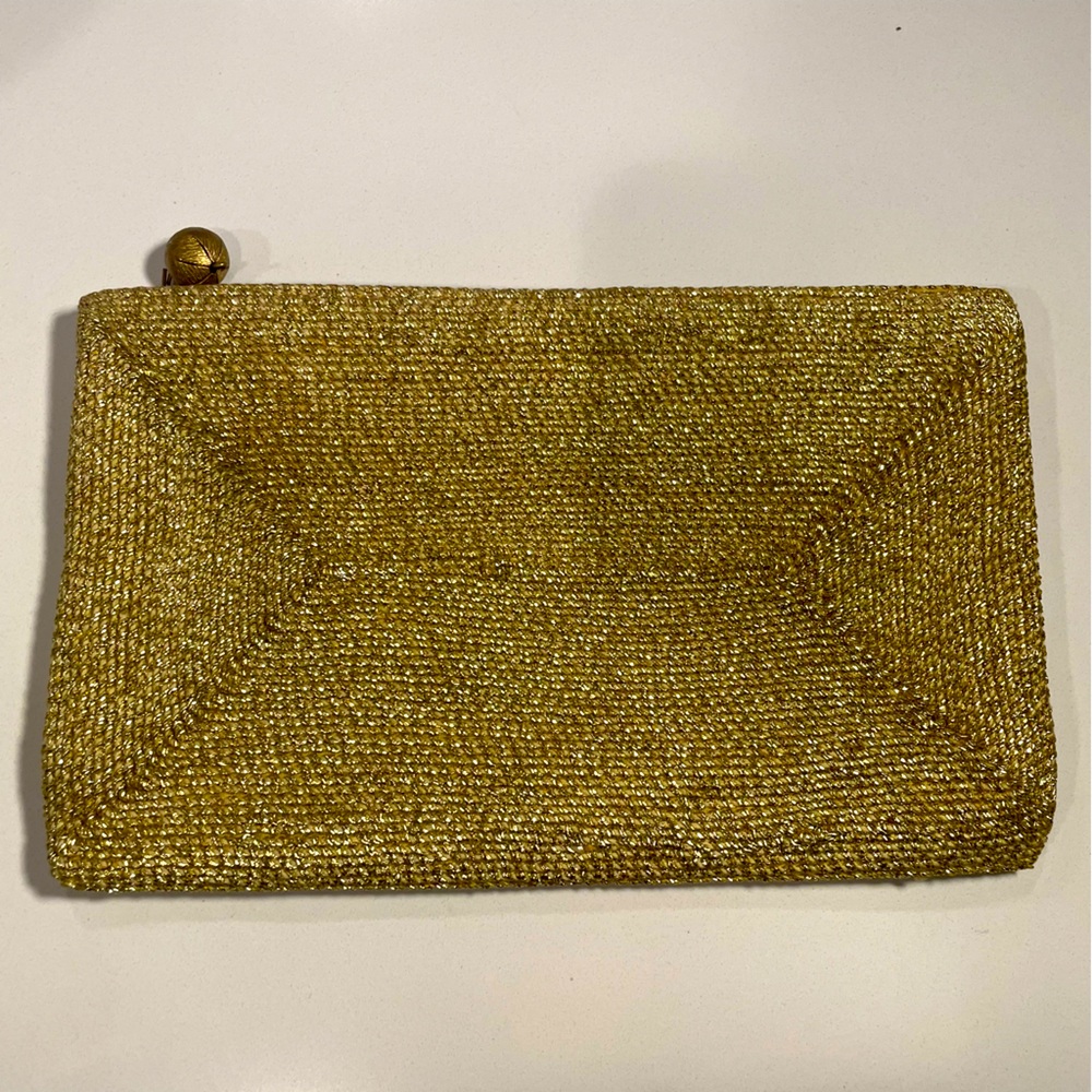 Vintage Genuine CORDÉ Clutch Woman’s Handbag Golden Woven Cord Petite Cordé Bag